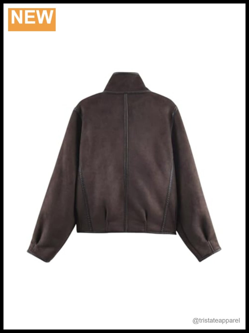 Reversible Cropped Fleece Jacket with Stand Collar - Picture 3 of 6